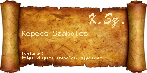 Kepecs Szabolcs névjegykártya