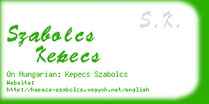 szabolcs kepecs business card